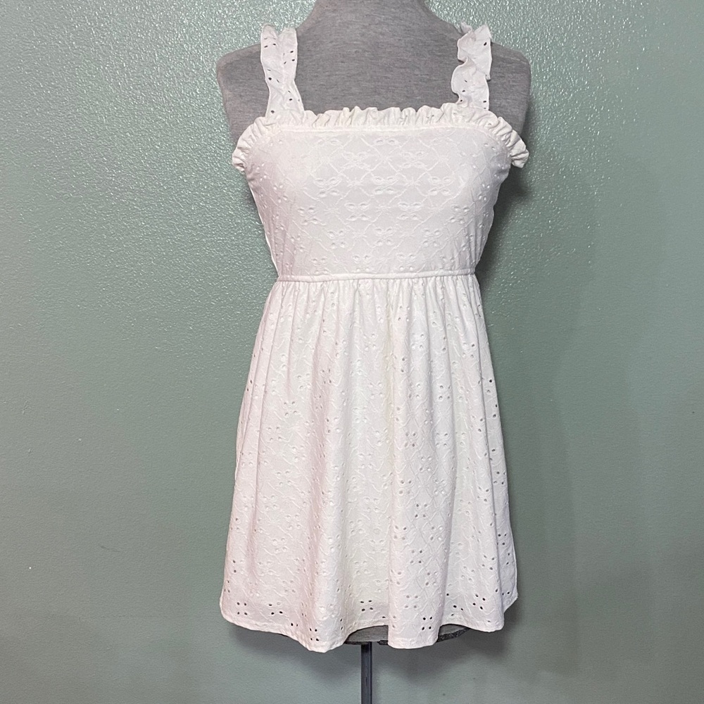 Three Hearts White Eyelet Baby Doll Top